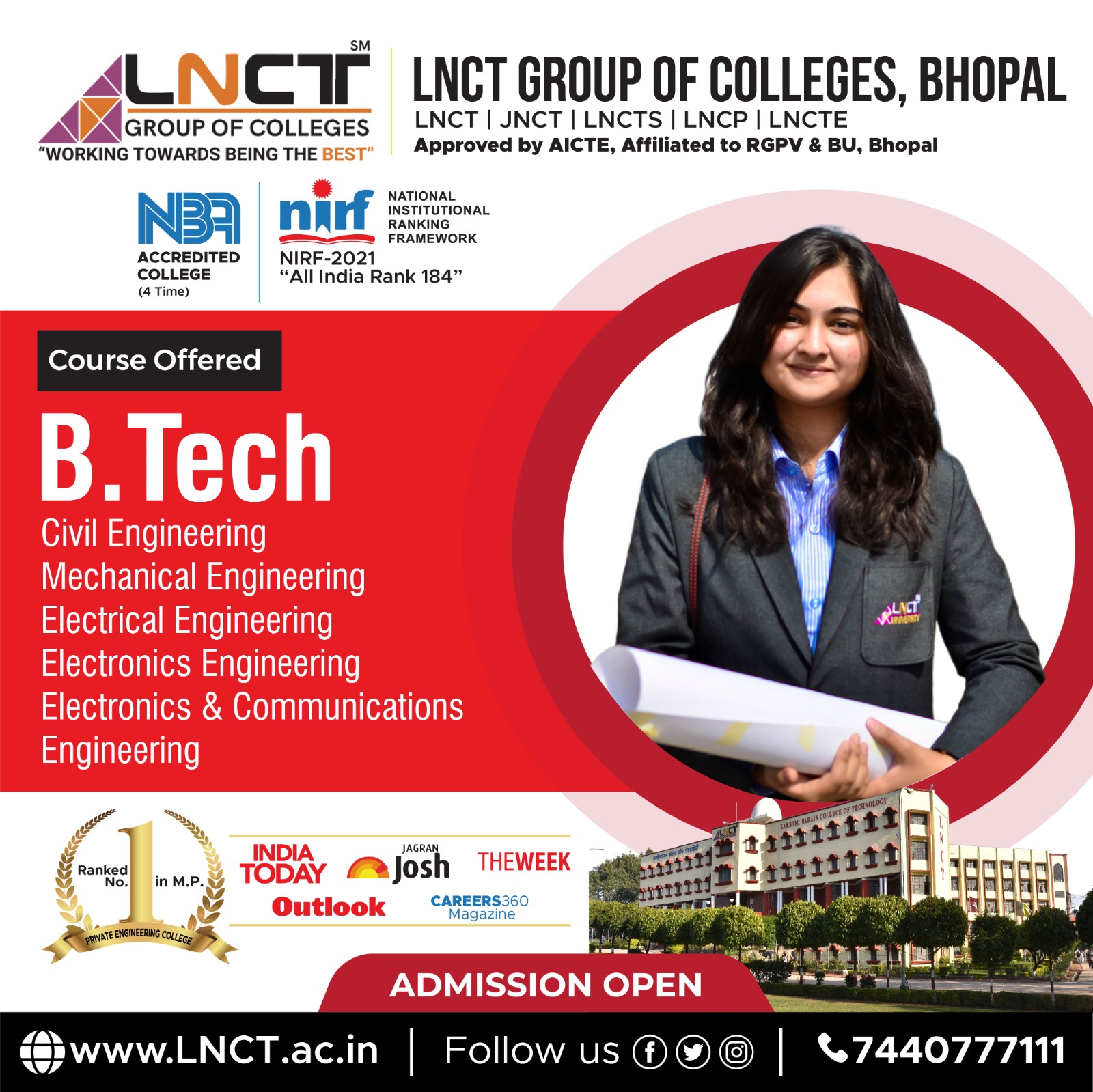LNCT College Top Engineering Colleges In Bhopal, MP, India