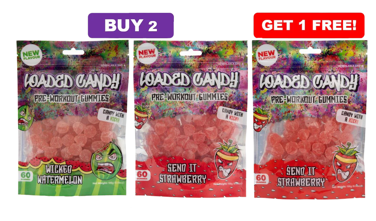 2x Send It Strawberry + 1x Wicked Watermelon PreWorkout Gummy Loaded