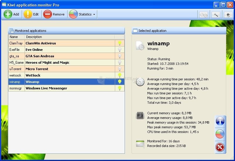 Kiwi Application Monitor download free for Windows 10 64/32 bit