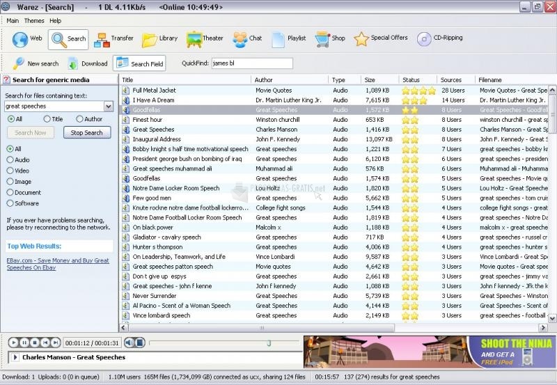 Warez P2P download free for Windows 10 64/32 bit