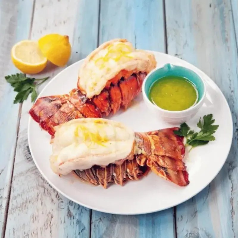 Maine Cold Water Lobster Tails 56oz ea, (2 Tails) w/clam chowder