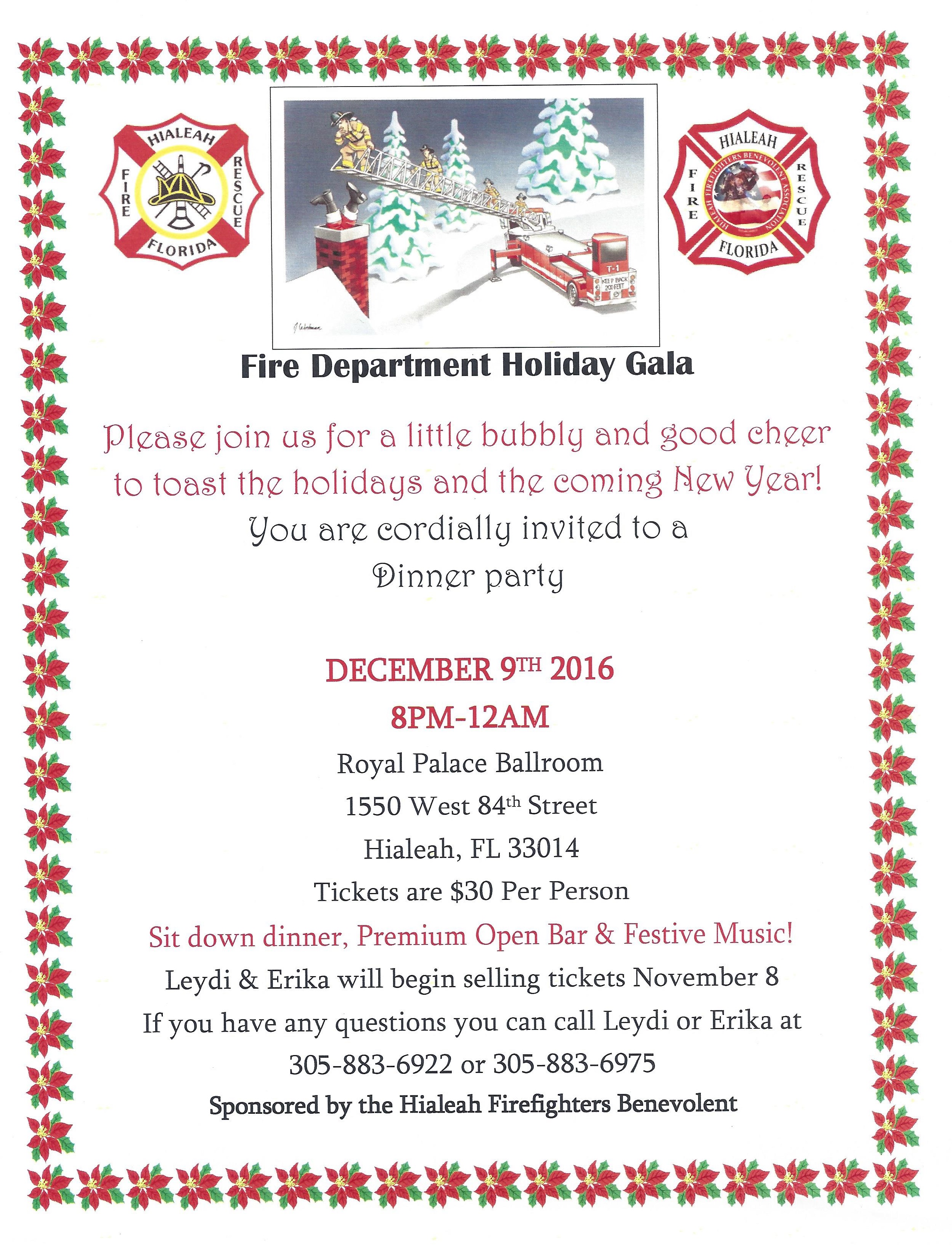 Fire Department Holiday Gala Local 1102 Hialeah Firefighters Association