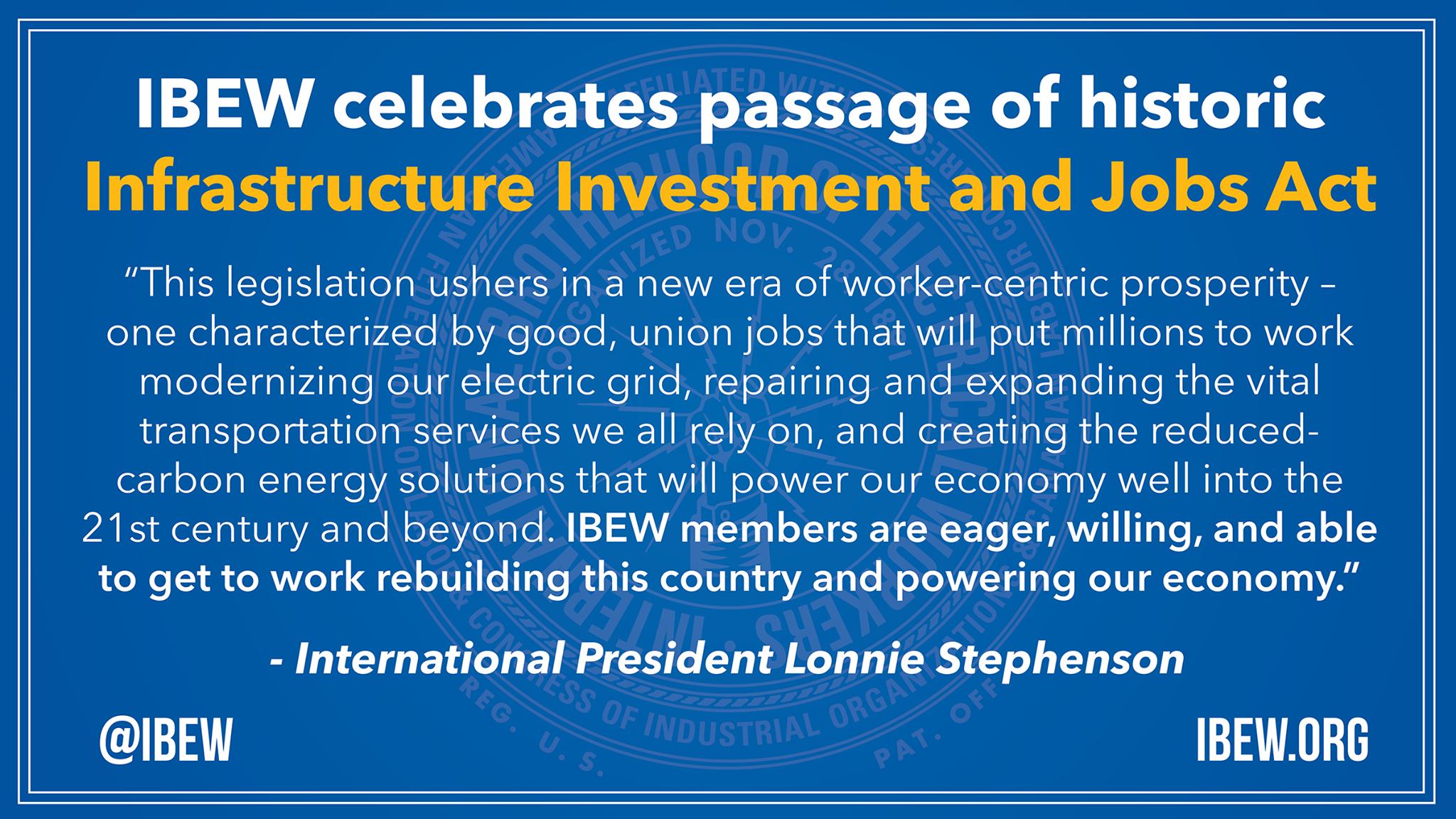 Congress Passes the Infrastructure Investment & Jobs Act Local Union
