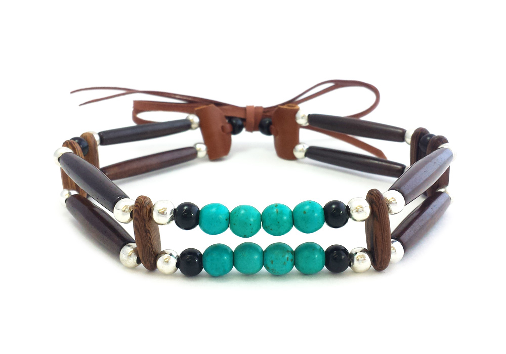 Handmade 2 Line Buffalo Bone Hairpipe Beads Traditional Tribal Choker