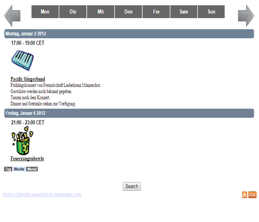 Free Web Calendar for Webmaster, School, Family, Churches localendar