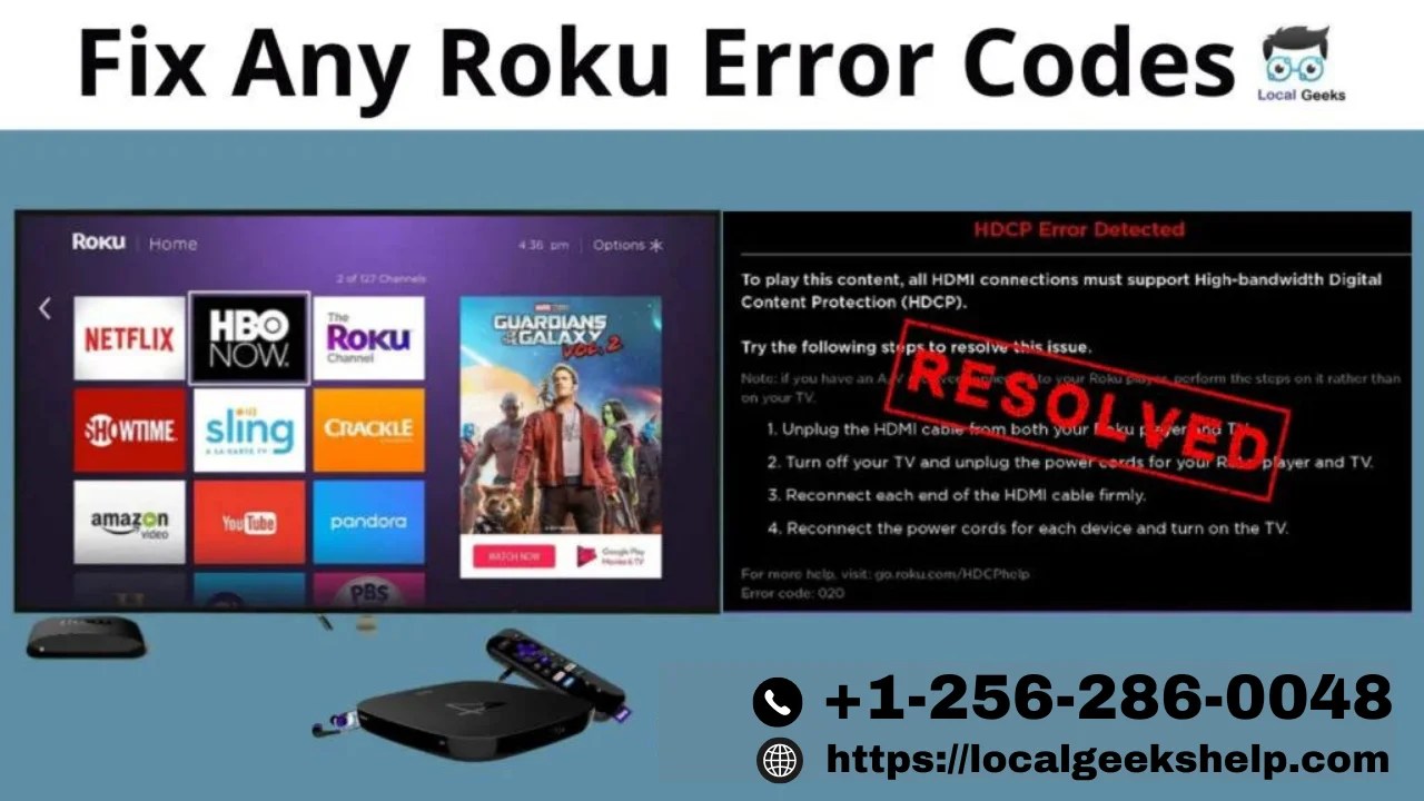Roku Error Codes With Solutions Geeks Help +12562860048
