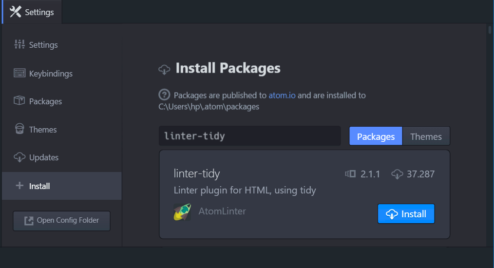 HTML Tidy in den AtomEditor integrieren