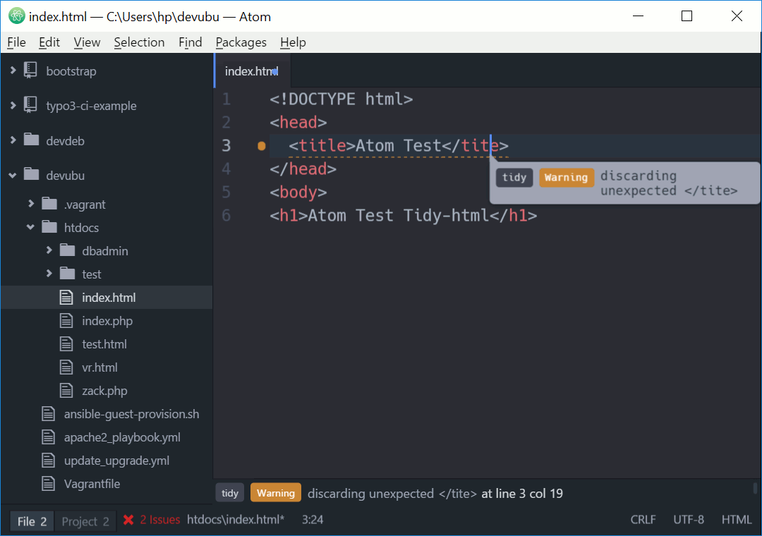HTML Tidy in den AtomEditor integrieren