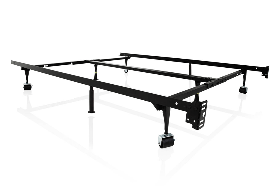 4Way Universal Adjustable Metal Bed Frame with Wheels Local Overstock Warehouse Online