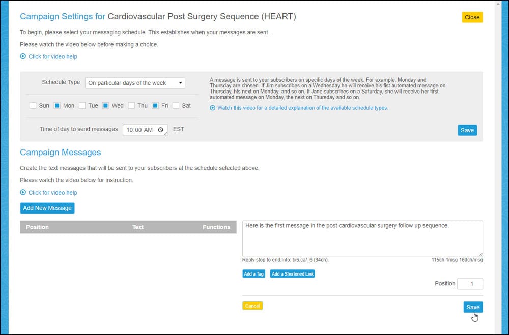 How To Send Pre / Post Surgical Care Messages by SMS/Text Message