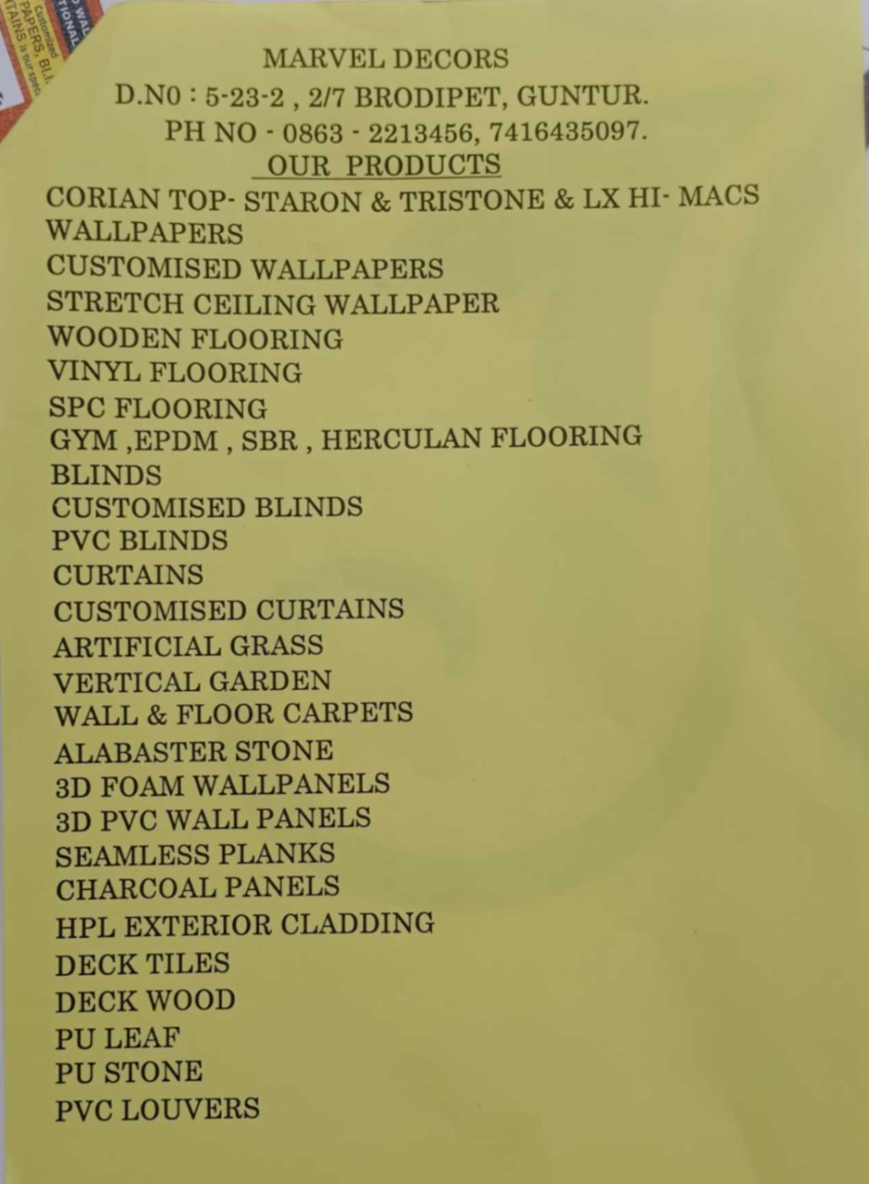 Marvel Decors Interior Design & Architectural Products