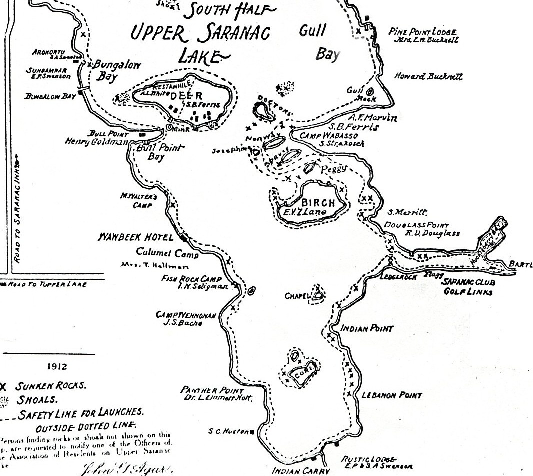 Information about "USL Map.jpg" on deer island Historic Saranac Lake