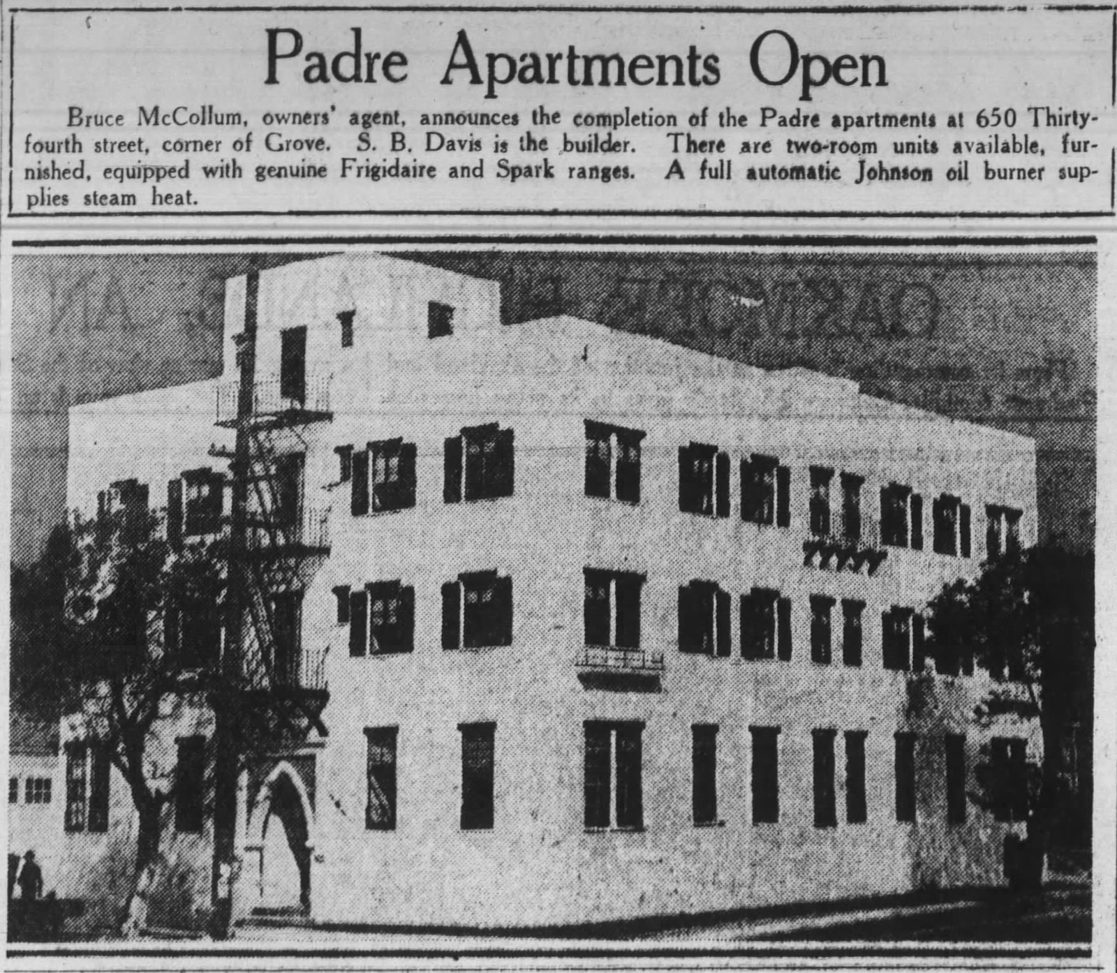 Information about "Oakland_Tribune_Sun__Oct_13__1929 padre apartments