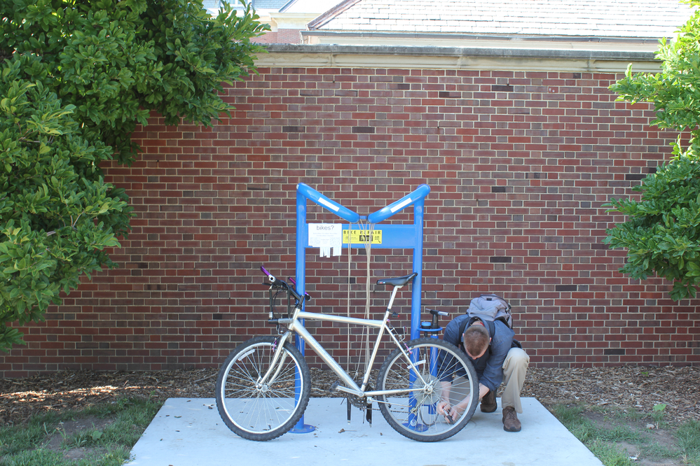 Pennsylvania Ave bicycle repair station ChampaignUrbana LocalWiki