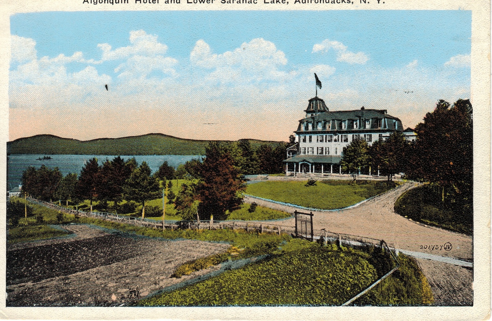 Information about "Algonquin Hotel & Lower Saranac Lake Post Card