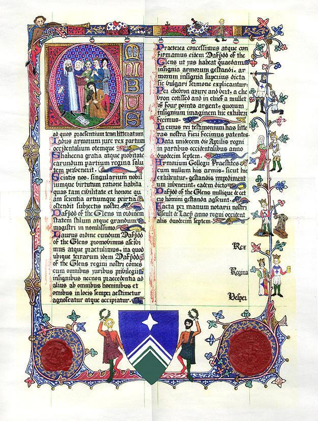 Lochac College of Scribes Gallery 1, SCA Scrolls