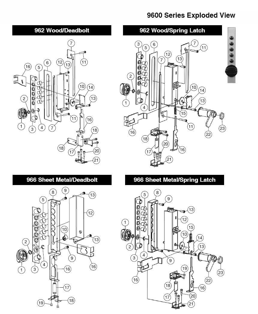 9600 Series Locks Parts Assured Lock Tool & Supply