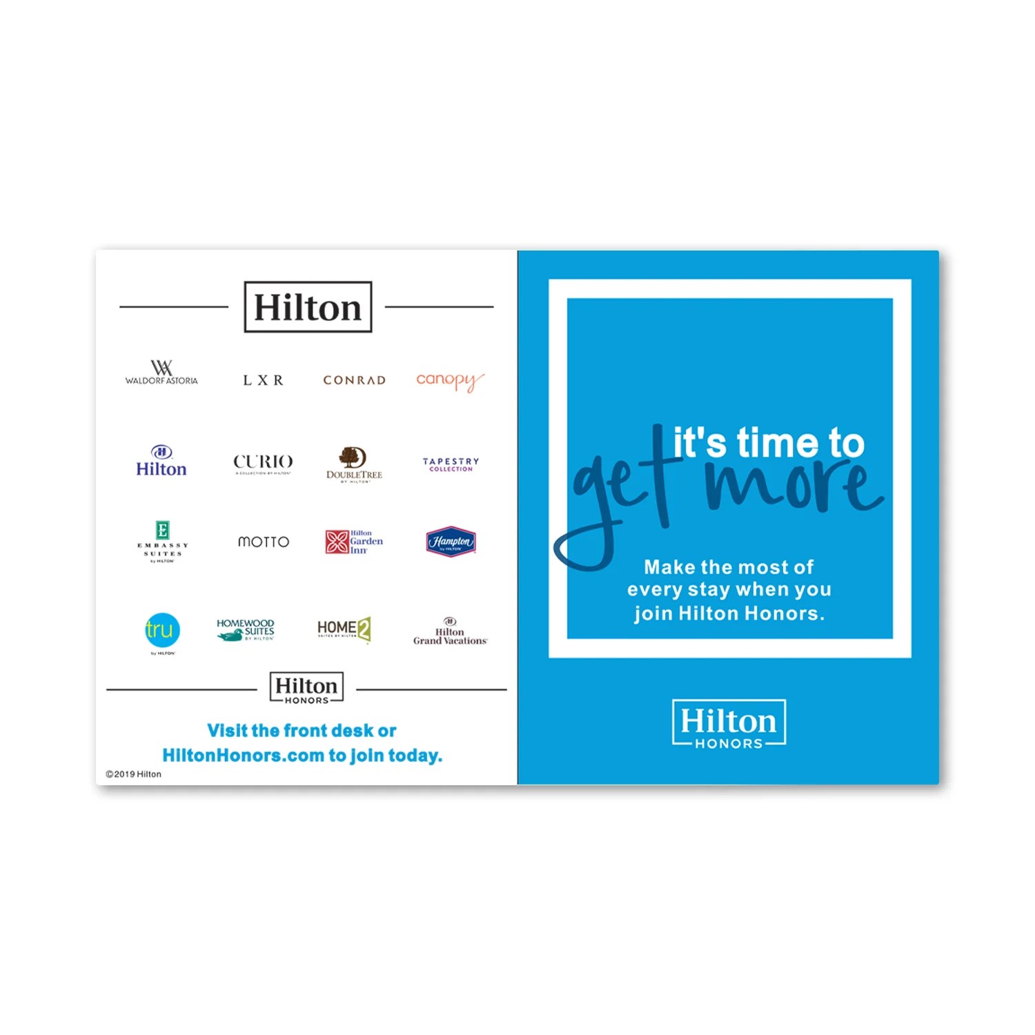 Hilton Honors Key Folders Box of 500 Lock Tech Supply