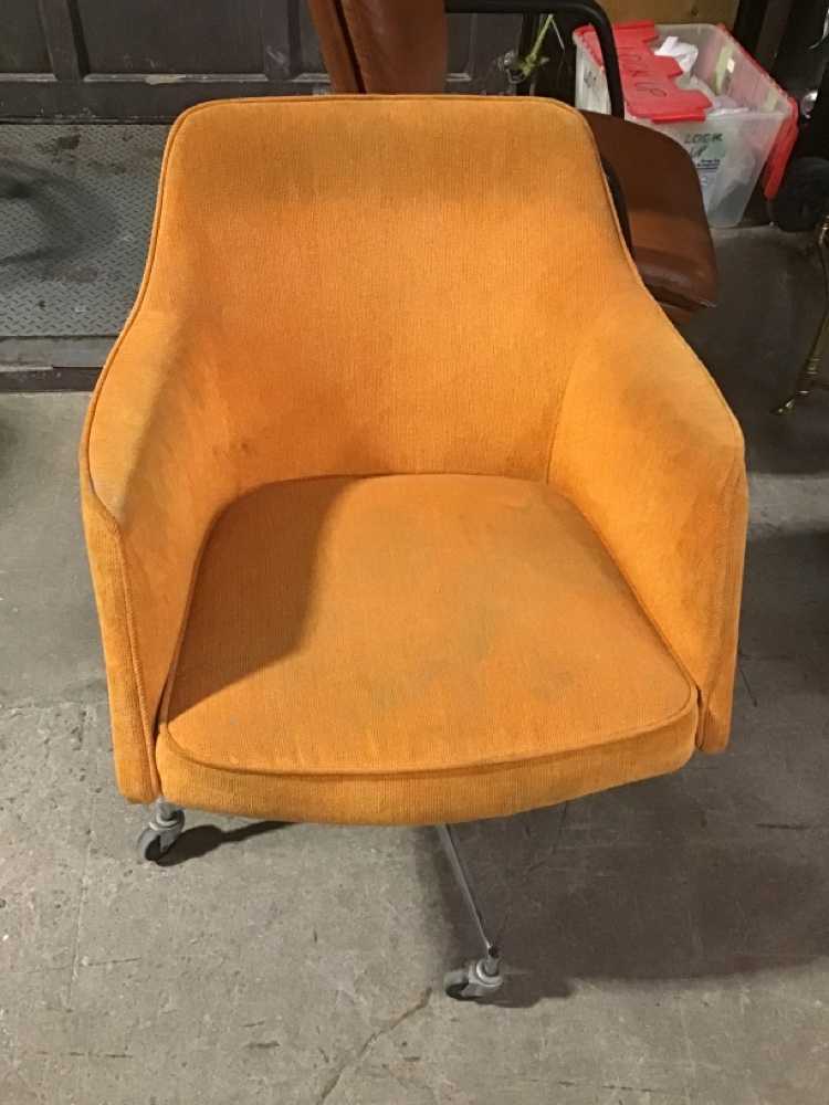 Orange Fabric Rolling Office Chair