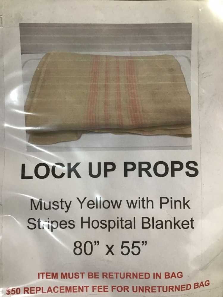 Vintage Cream Wool Blanket With Pink Stripes