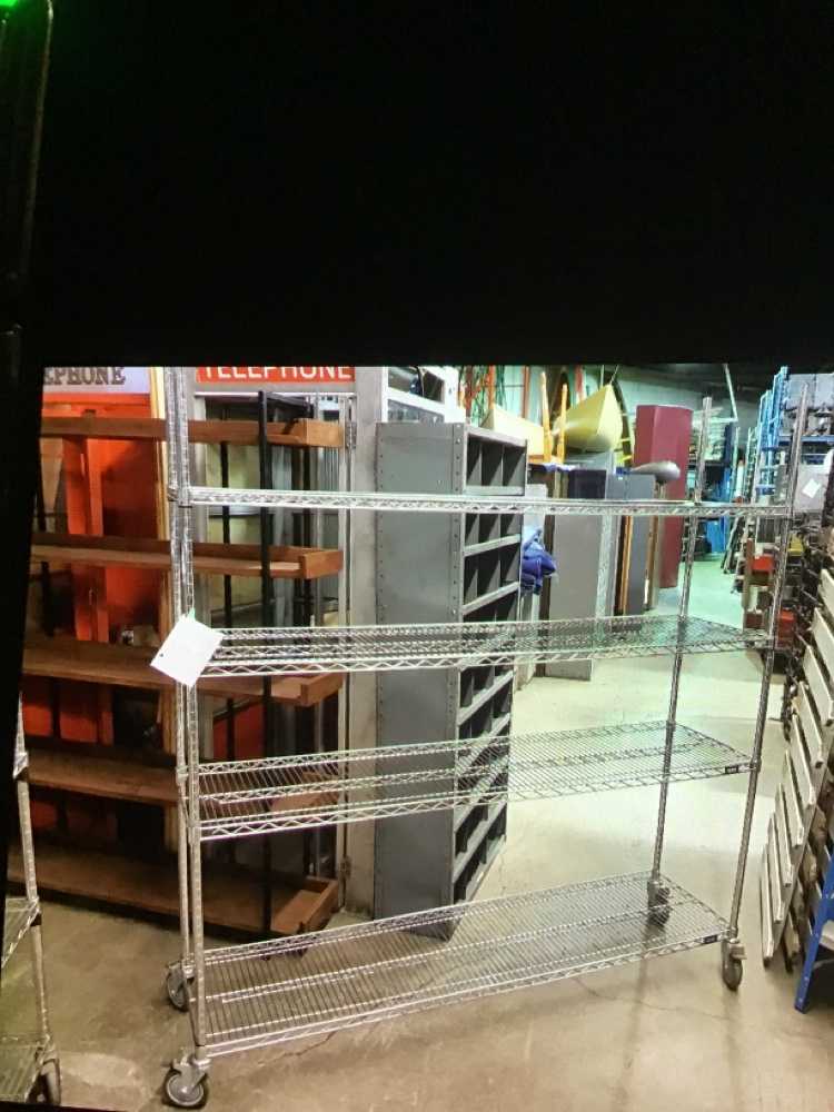 Rolling Stainless Steel 4 Tier Metro Shelf