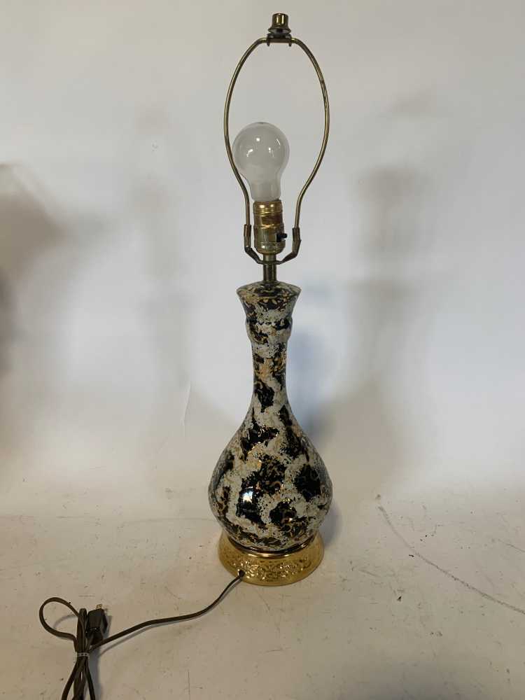 Ceramic Spill Painting Table Lamp (PAIR)