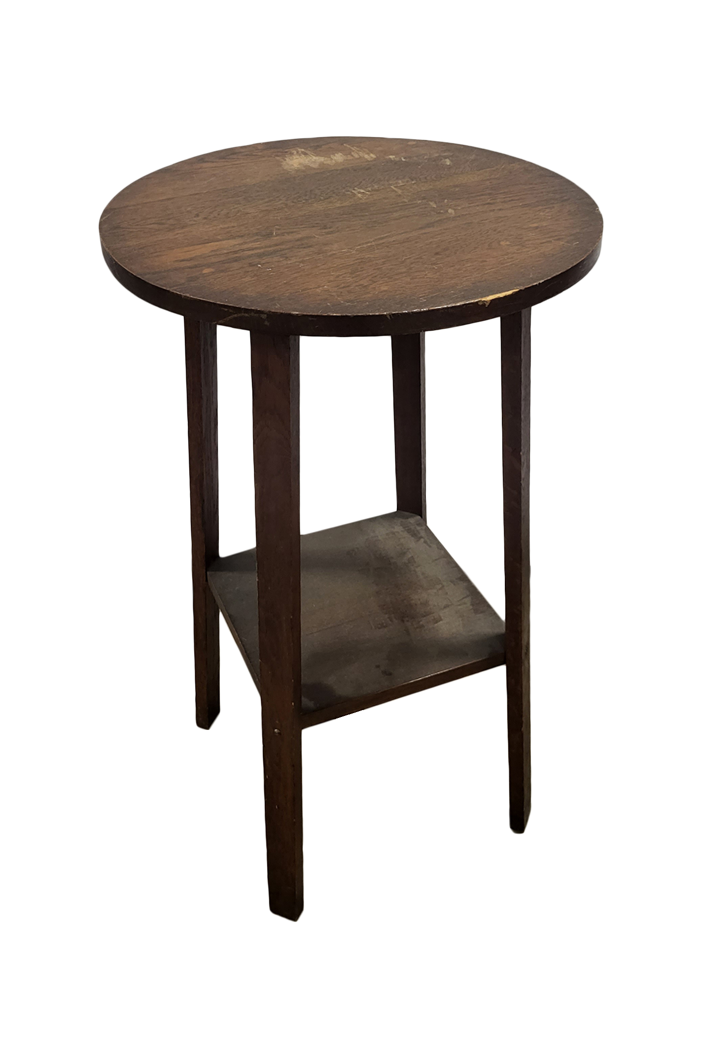 Tall Round Top Wooden Side Table