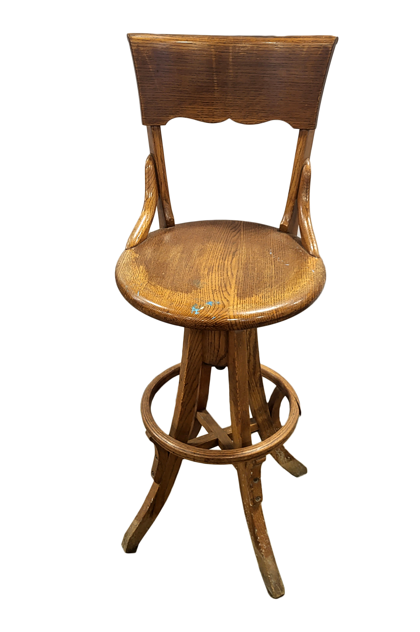 Paint Stained Vintage Wooden Barstool