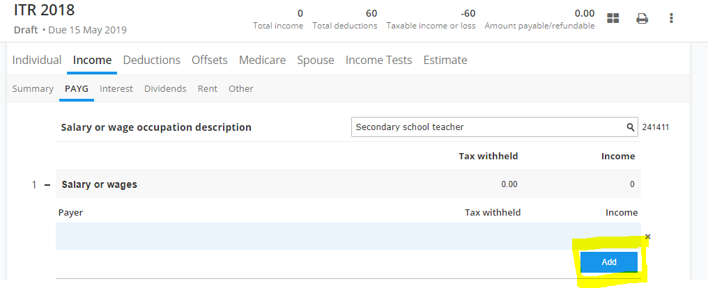 Where to Enter Fringe Benefit into Individual Tax Return (ITR) LodgeiT