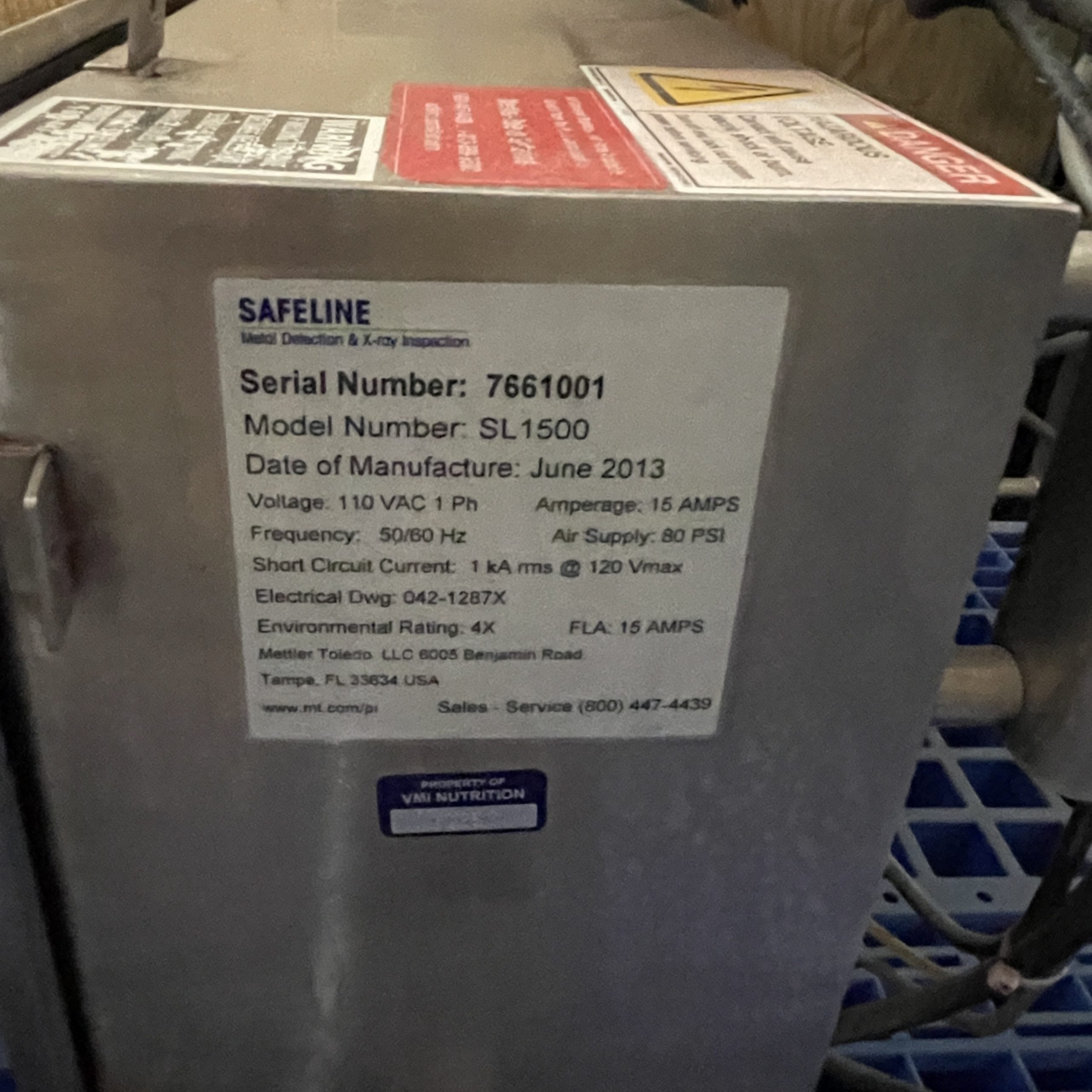 Mettler Toledo Model SL1500 Conveyorized Metal Detector Loeb Equipment