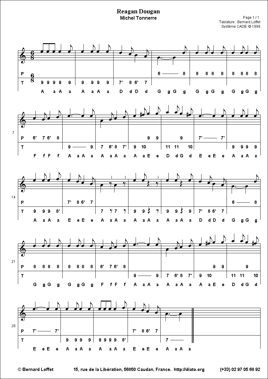 Tablatures gratuites pour accordeon diatonique. Partitions écrites pour