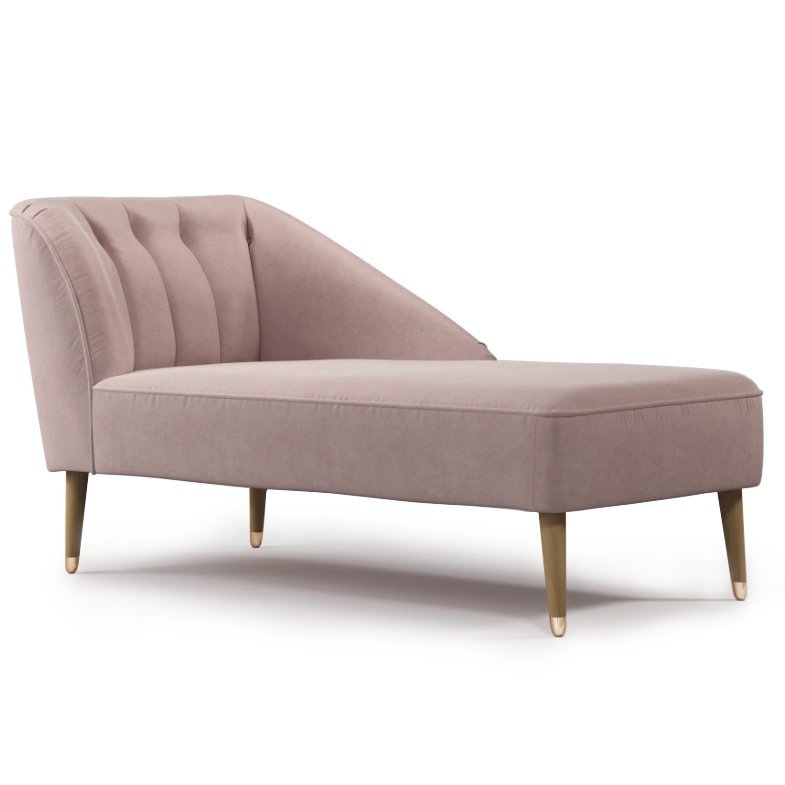 Кушетка Chaise Longue, Pink Cotton Velvet по цене 109 700 руб. купить в