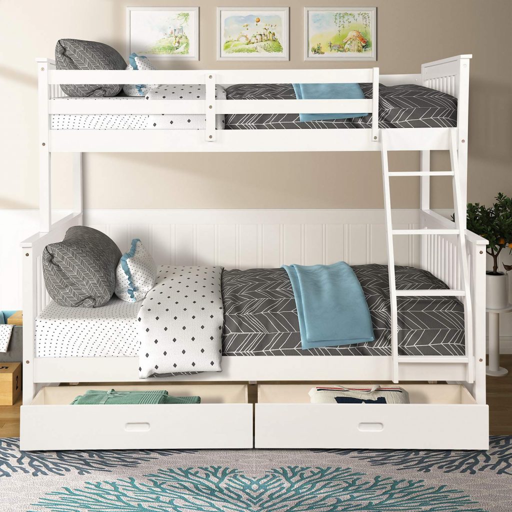 Meritline Twin Loft Bed With Desk