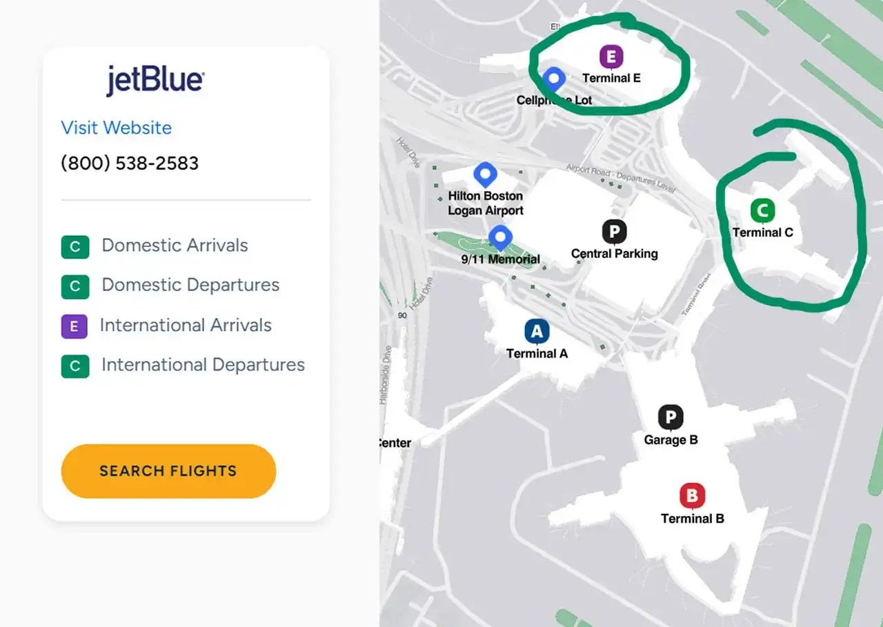 JetBlue airline Terminal at Logan Airport Boston