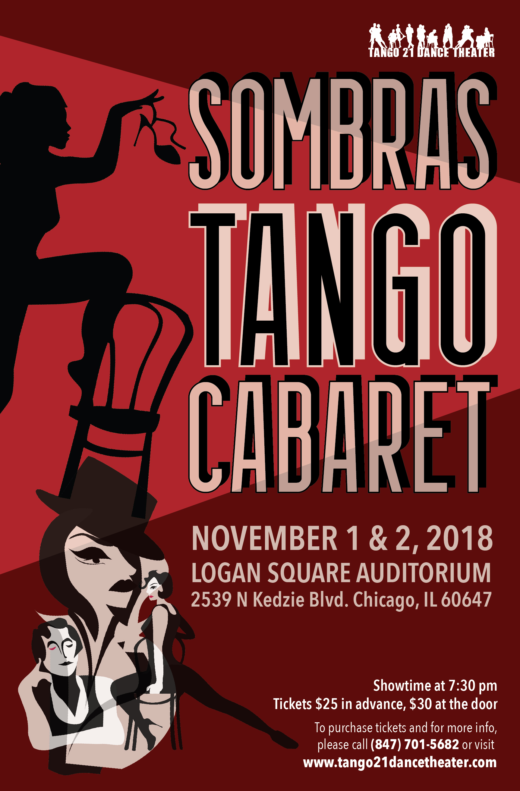Tango 21 Dance Theater Presents Sombras Tango Cabaret Logan Square Auditorium