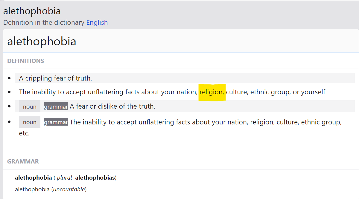 Logan's Warning Word of the day Alethophobia Logan's Warning