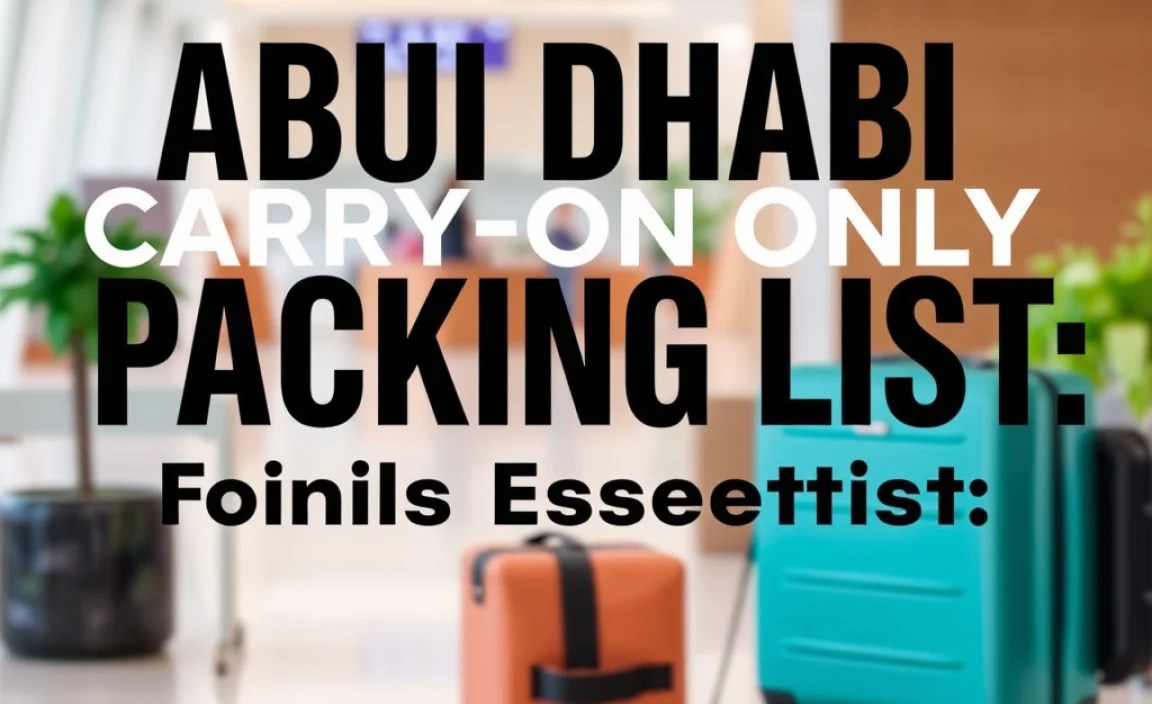 Abu Dhabi Carry-On Only Packing List: Genius Essentials