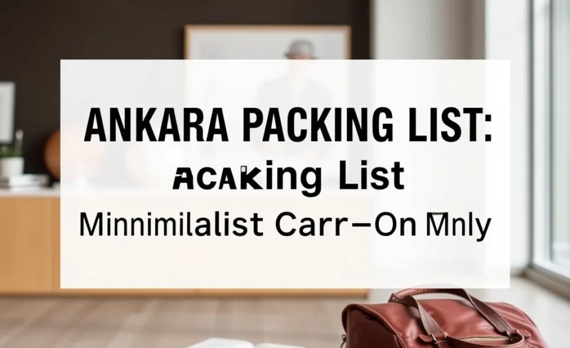 Ankara Packing List: Minimalist Carry-On Only