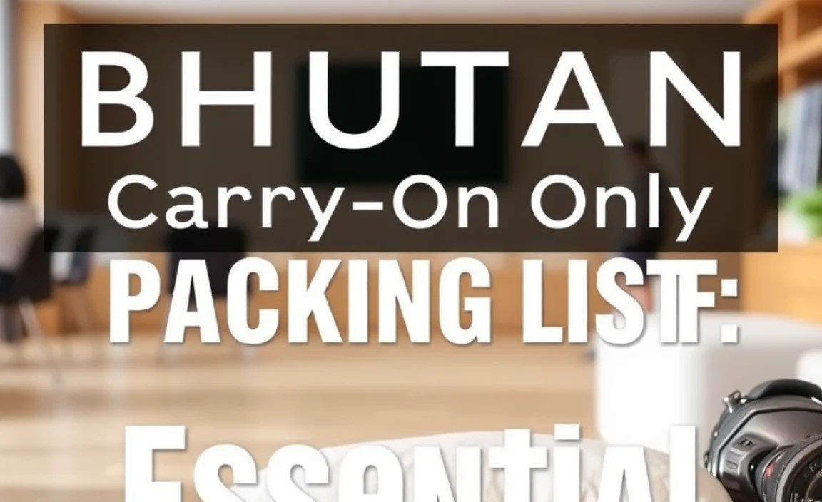 Bhutan Carry-On Only Packing List: Essential