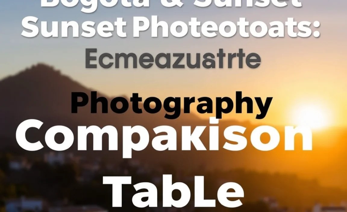 Bogotá Sunrise/Sunset Photography Comparison Table