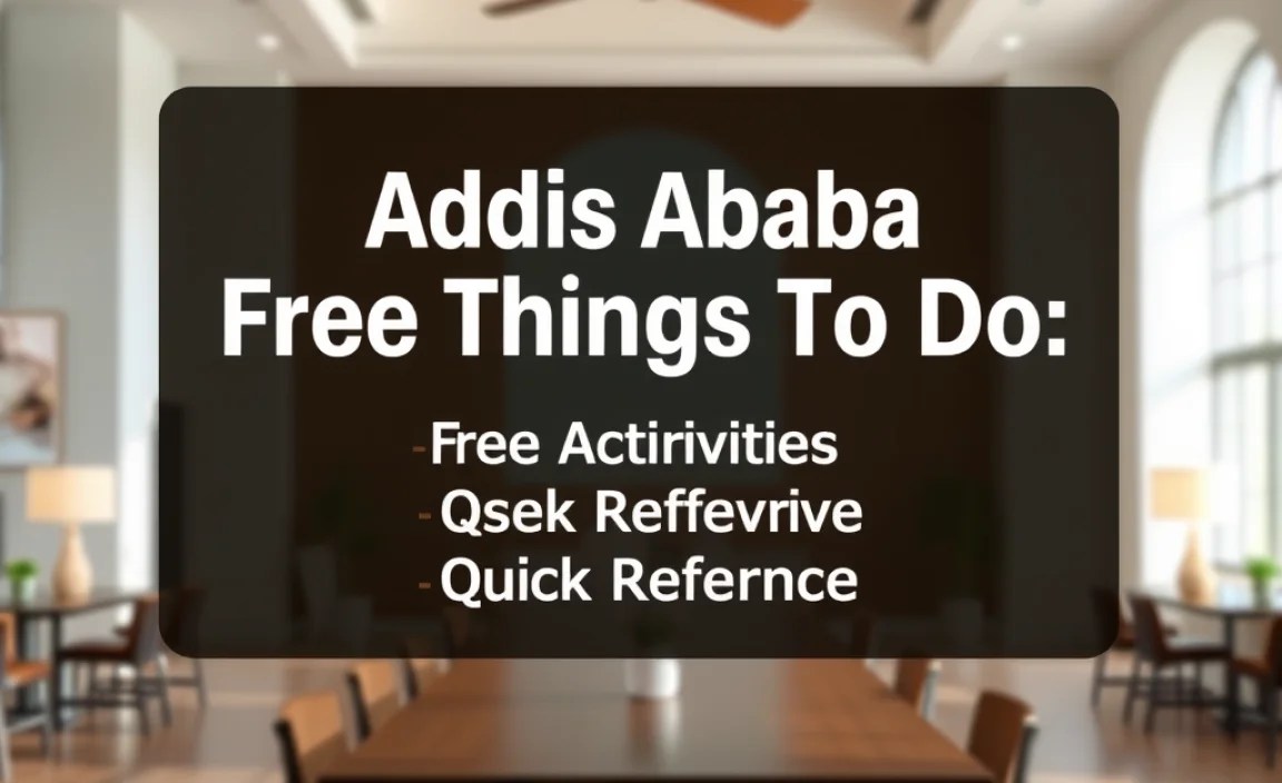 Free Activities Table: Quick Reference