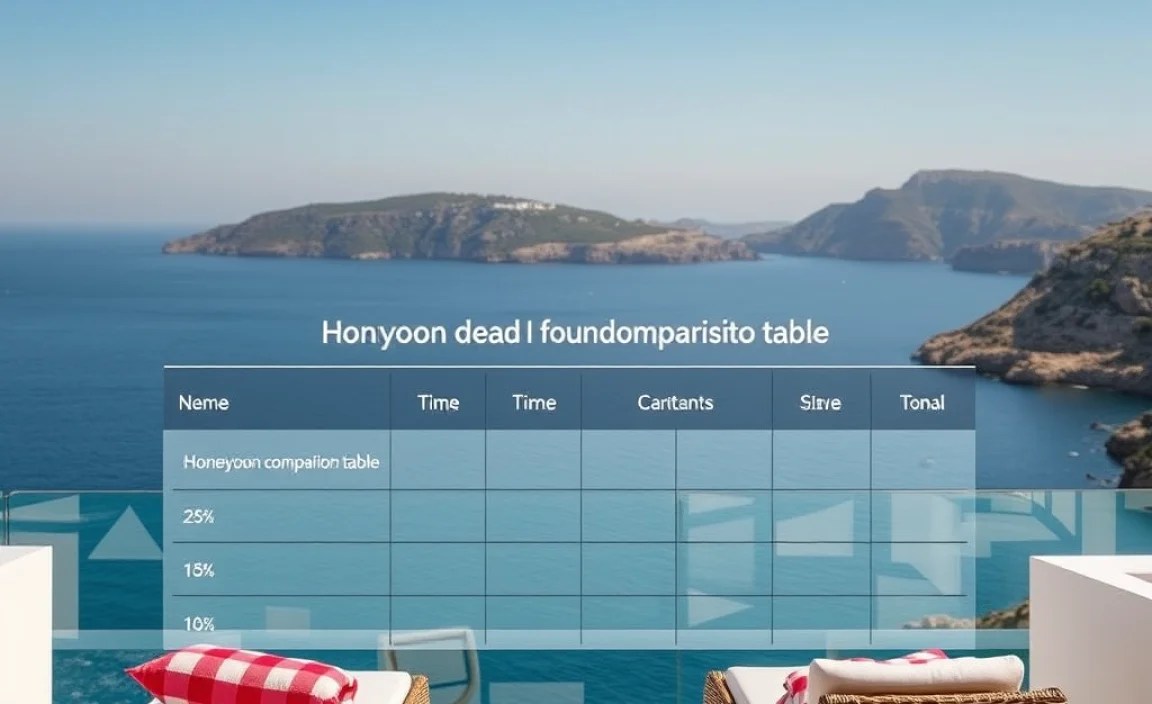 Honeymoon Island Comparison Table
