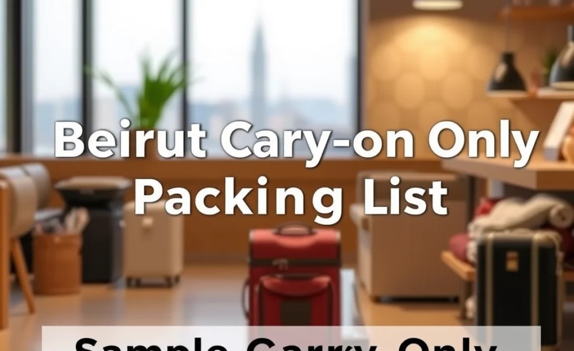 Sample Beirut Carry-On Packing List Table