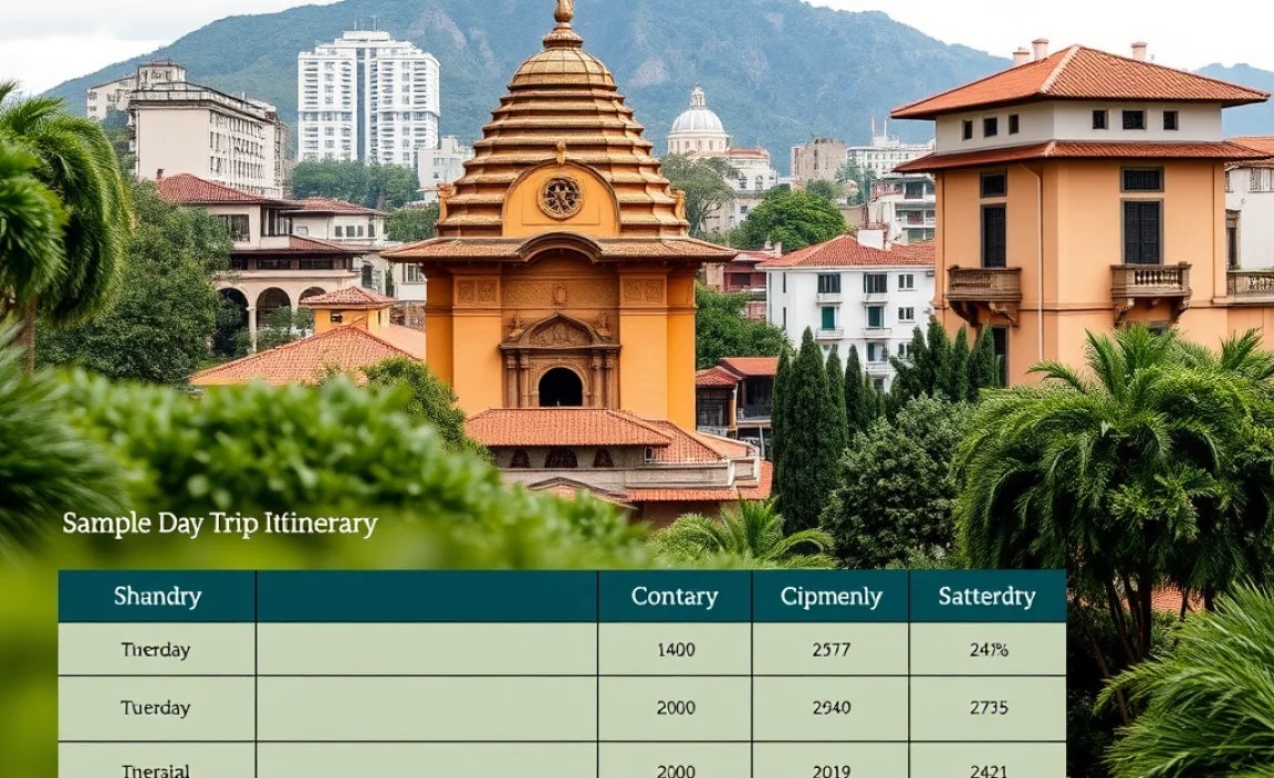 Sample Day Trip Itinerary Table
