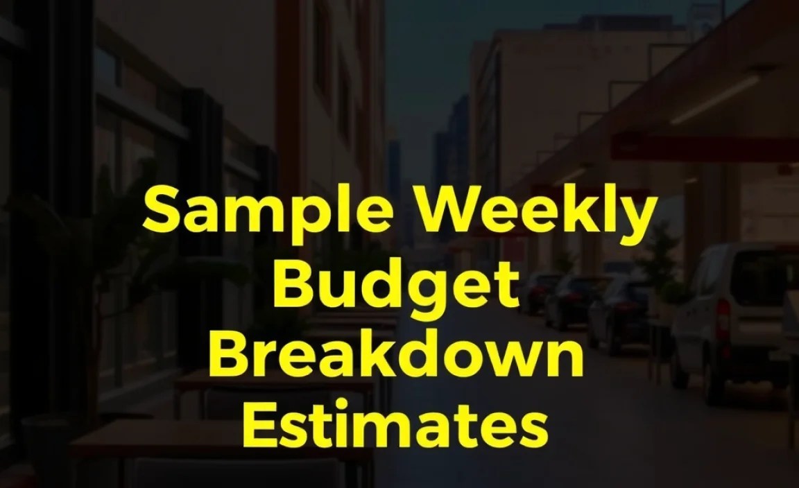 Sample Weekly Budget Breakdown (Estimates)