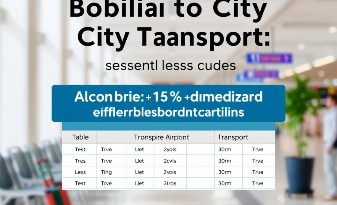 Table Comparing Airport Transport Options