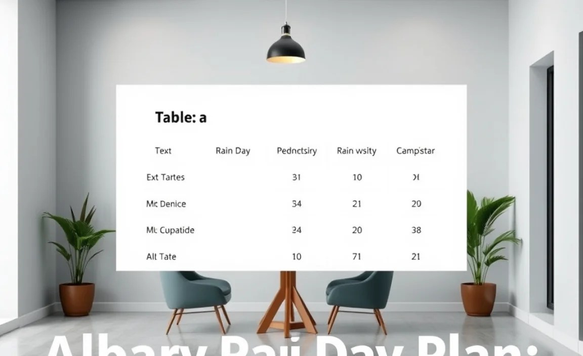 Table: Rainy Day Activity Comparison