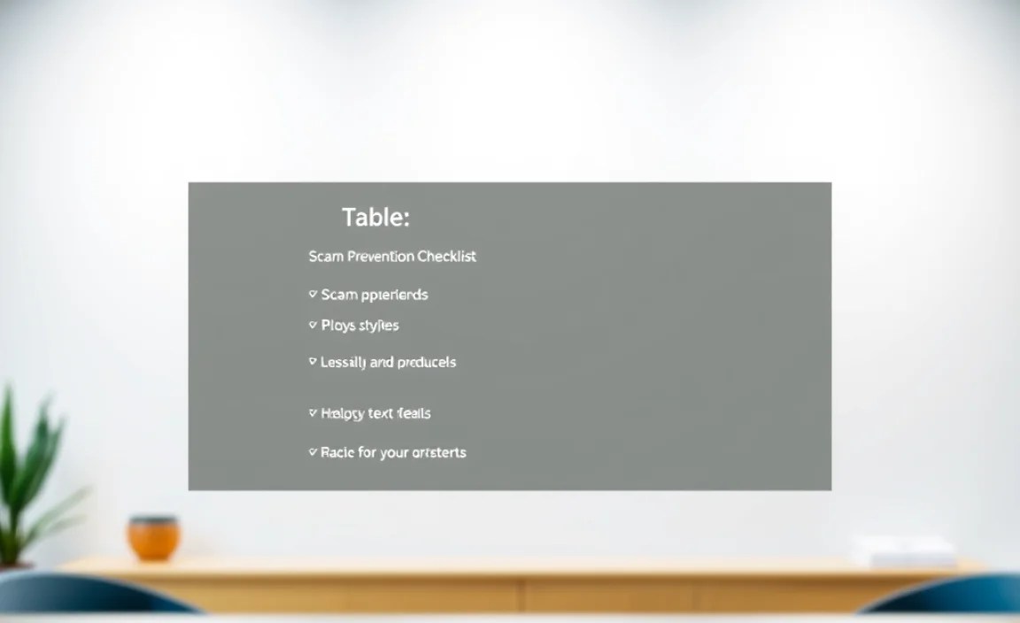 Table: Scam Prevention Checklist
