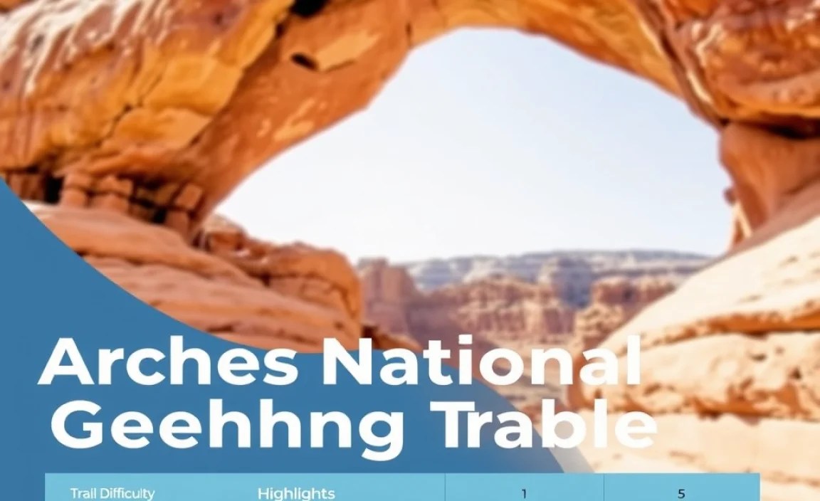 Trail Difficulty and Highlights Table