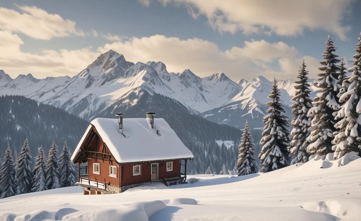Castle Exploration in a Winter Setting